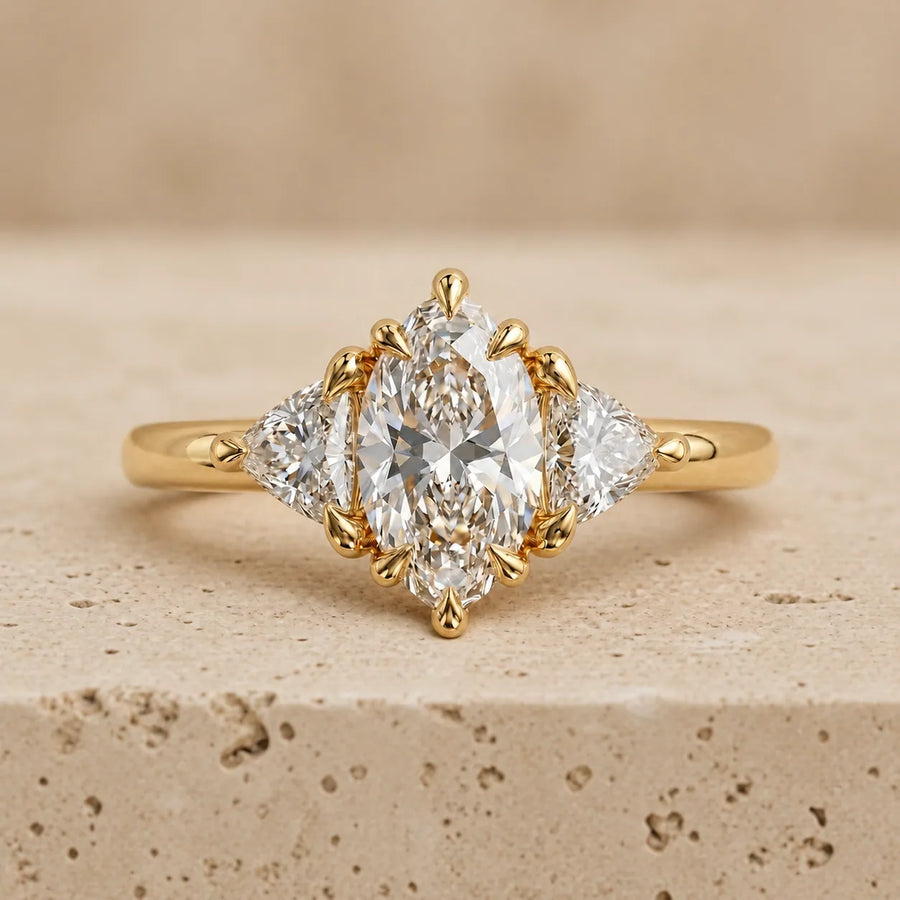 2.4 CT Marquise Lab-Grown Diamond Three-Stone Engagement Ring