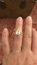 Load image into Gallery viewer, 3.5ct Asscher cut lab grown diamond crown open engagement stacking rings for woman