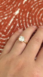 Load image into Gallery viewer, 3.5ct Asscher cut lab grown diamond crown open engagement stacking rings for woman