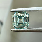 Load image into Gallery viewer, Asscher lab grown green diamond