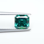 Load image into Gallery viewer, Asscher green moissanite
