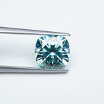 Load image into Gallery viewer, Cushion teal moissanite