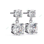 Load image into Gallery viewer, Round Four Prong Drop Earring DRFO1321