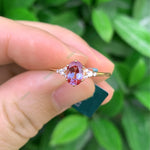 Load image into Gallery viewer, Dainty Oval Cut Lab-Grown Alexandrite Ring | 1.0ct Tiny Marquise Cluster Botanical Accents