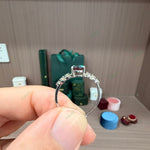 Load image into Gallery viewer, Dainty Pear Cut Lab-Grown Alexandrite Ring | 0.85ct Asymmetric Diamond Accent Solitaire