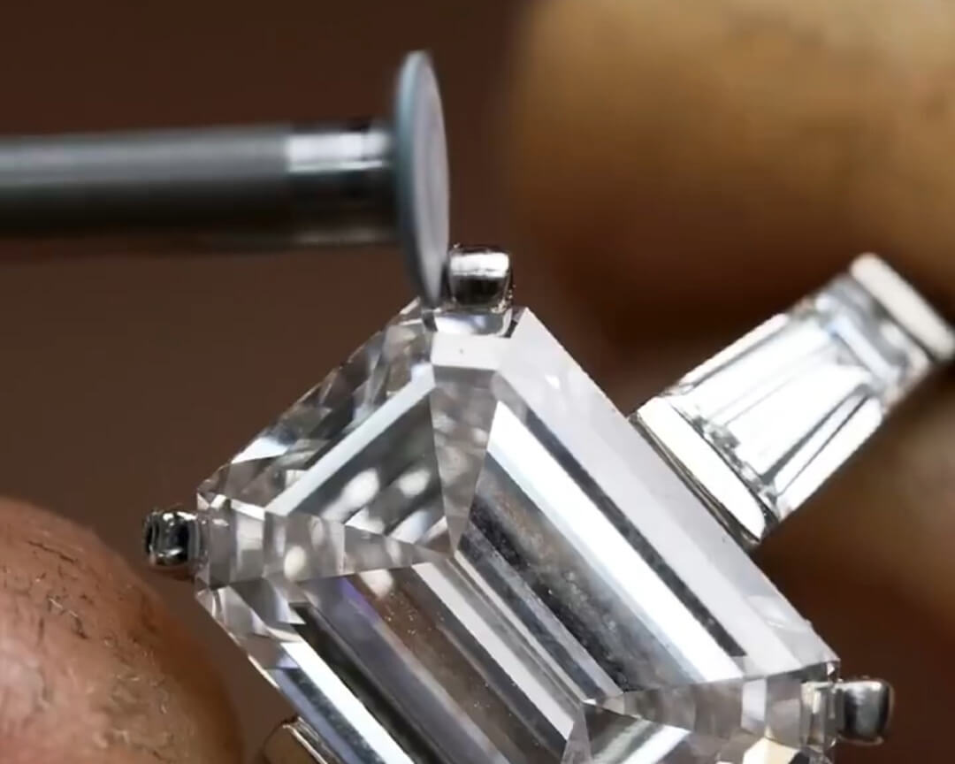 Jeweler completing the final polishing of a handcrafted ring