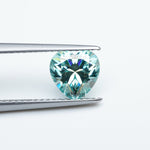 Load image into Gallery viewer, Heart teal moissanite