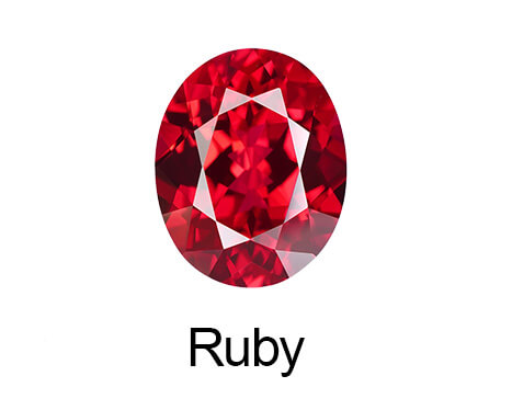 Lab-grown ruby gemstone