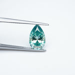 Load image into Gallery viewer, Pear teal moissanite