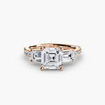Load image into Gallery viewer, Three-Stone Ring with Pavé Band 4