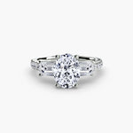 Load image into Gallery viewer, Three-Stone Ring with Pavé Band 4