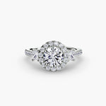 Load image into Gallery viewer, Three-Stone Ring with Halo 2