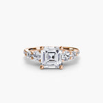 Load image into Gallery viewer, Five Stone Ring with Pavé Band