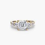 Load image into Gallery viewer, Five Stone Ring with Pavé Band
