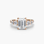 Load image into Gallery viewer, Five Stone Ring with Pavé Band