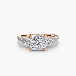 Load image into Gallery viewer, Five Stone Ring with Pavé Band