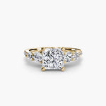 Load image into Gallery viewer, Five Stone Ring with Pavé Band