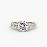 Load image into Gallery viewer, Five Stone Ring with Pavé Band