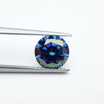 Load image into Gallery viewer, Round blue moissanite