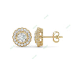 Load image into Gallery viewer, Bezel Halo Stud Earring STHA023