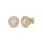 Load image into Gallery viewer, Bezel Halo Stud Earring STHA023