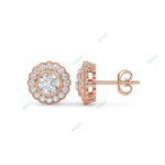 Load image into Gallery viewer, Bezel, Halo Stud Earring STHA023