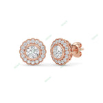 Load image into Gallery viewer, Bezel, Halo Stud Earring STHA023