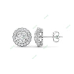 Load image into Gallery viewer, Bezel, Halo Stud Earring STHA023