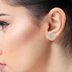 Load image into Gallery viewer, Cushion Halo Studs Earring STHA1340