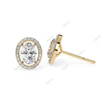 Load image into Gallery viewer, Oval Halo Studs Earring STHA1341