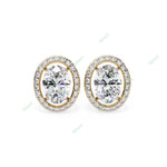 Load image into Gallery viewer, Oval Halo Studs Earring STHA1341