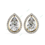 Load image into Gallery viewer, Pear Halo Studs Earring STHA1342