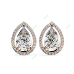 Load image into Gallery viewer, Pear Halo Studs Earring STHA1342