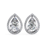 Load image into Gallery viewer, Pear Halo Studs Earring STHA1342