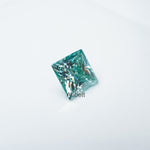 Load image into Gallery viewer, Square princess teal moissanite