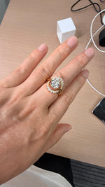 Load image into Gallery viewer, 2.75ct Round cut lab grown diamond half-circle engagement stacking rings