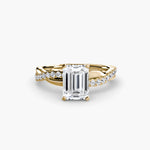 Load image into Gallery viewer, The Emerald Twist Pavé Ring