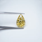 Load and play video in Gallery viewer, Pear lab grown yellow diamond