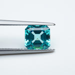 Load and play video in Gallery viewer, Asscher lab grown Paraiba YAG