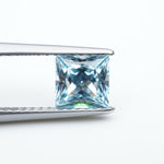 Load and play video in Gallery viewer, Square princess lab grown aqua sapphire