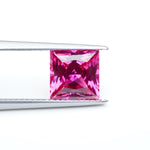 Load and play video in Gallery viewer, Square princess lab grown hot pink sapphire