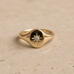 0.03 CT Round Brilliant Lab-Grown Diamond Signet Ring