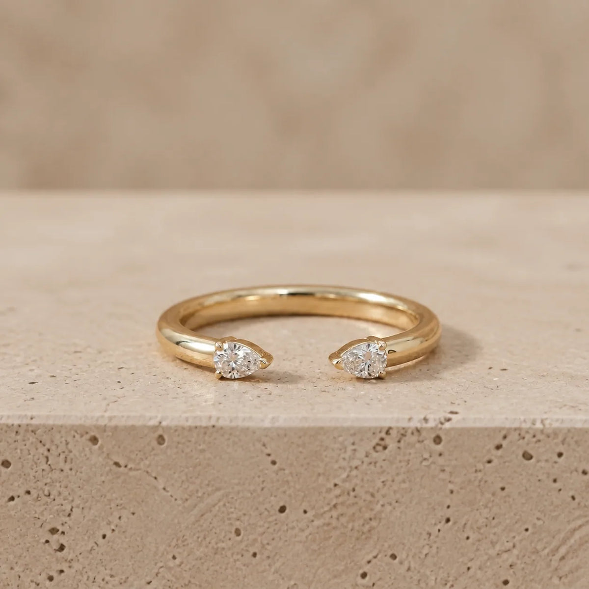 0.10 CTW Pear Lab-Grown Diamond Minimalist Open Band