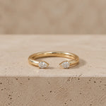 0.10 CTW Pear Lab-Grown Diamond Minimalist Open Band