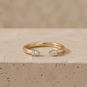 0.10 CTW Pear Lab-Grown Diamond Minimalist Open Band