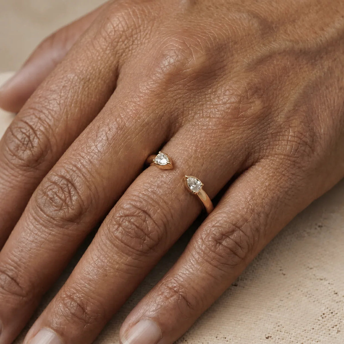 0.10 CTW Pear Lab-Grown Diamond Minimalist Open Band