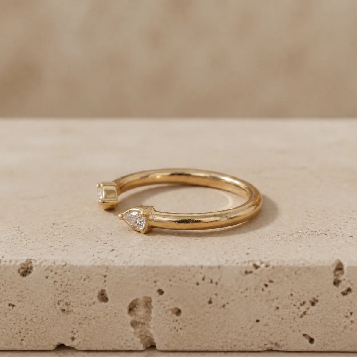 0.10 CTW Pear Lab-Grown Diamond Minimalist Open Band