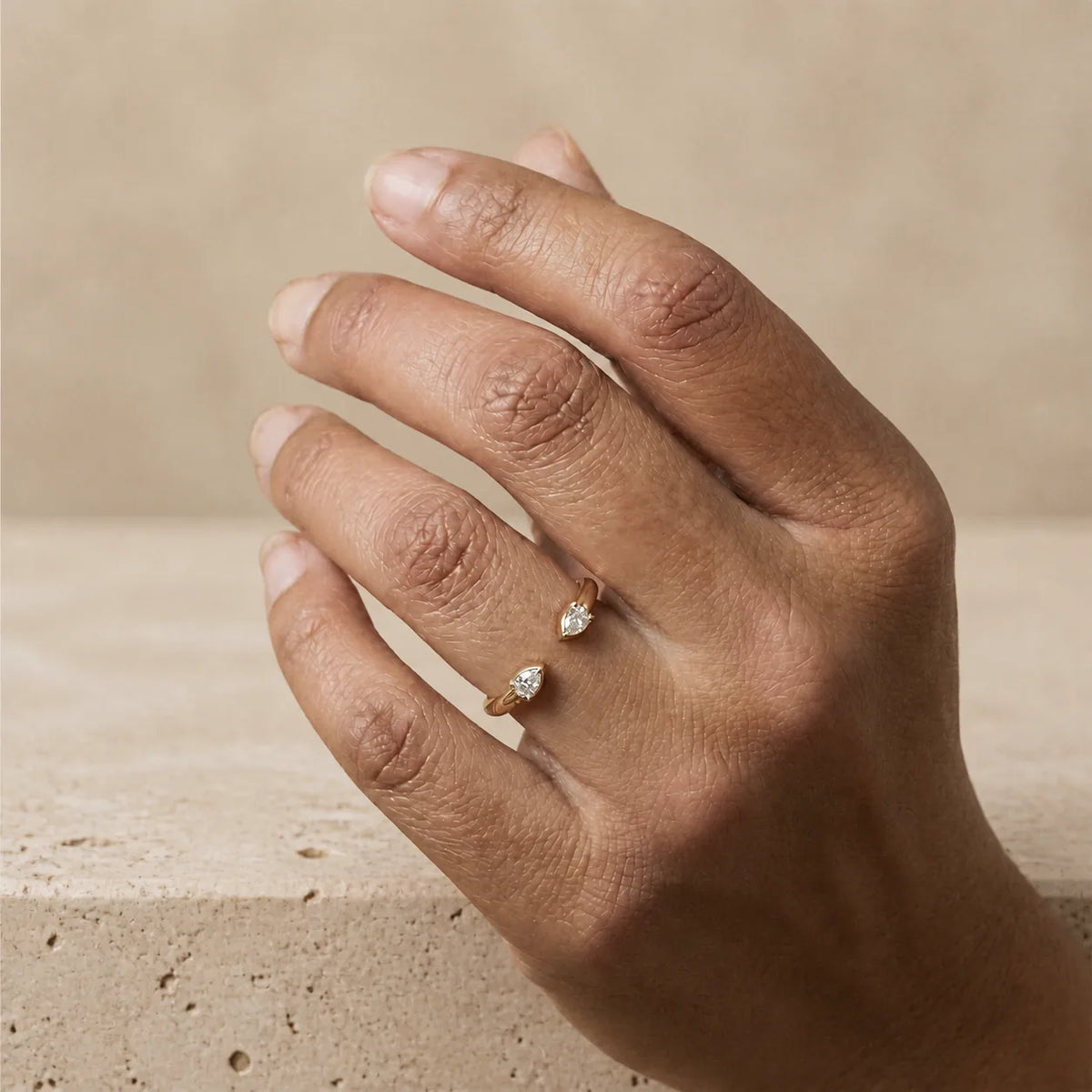 0.10 CTW Pear Lab-Grown Diamond Minimalist Open Band