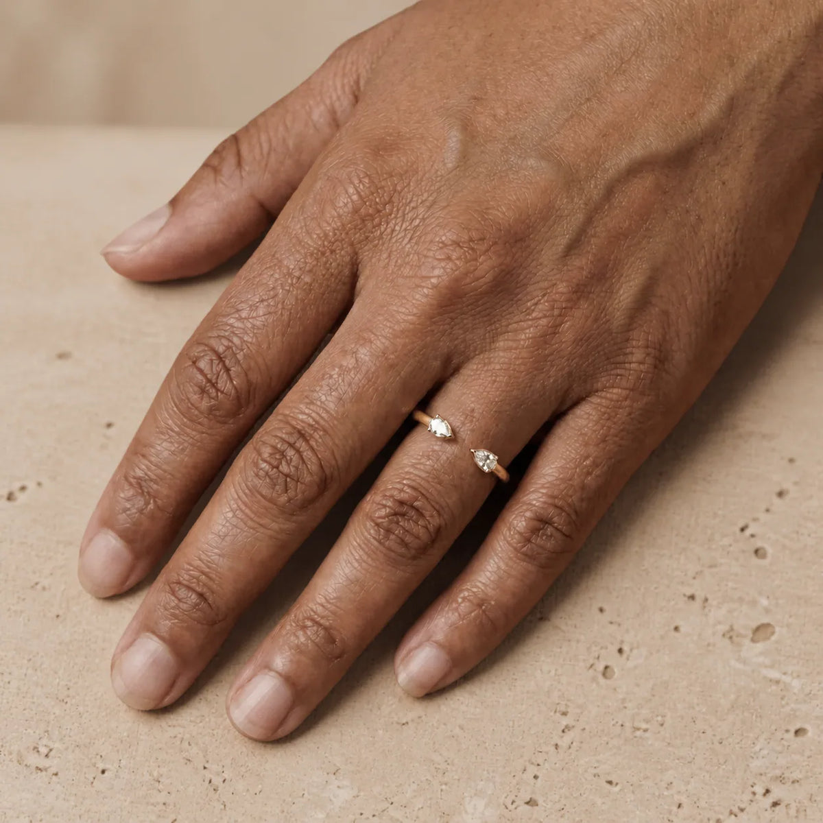 0.10 CTW Pear Lab-Grown Diamond Minimalist Open Band