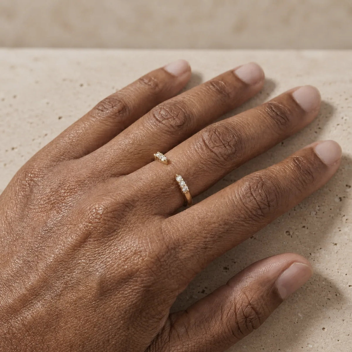 0.25 CTW Round Lab-Grown Diamond Cluster Open-Gap Wedding Band